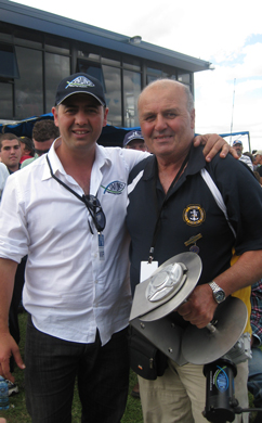 Nick with Frank Camilleri, winner of the Savwinch boat anchor winch and the Savwinch