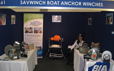 Savwinch anchor winch  boat show display