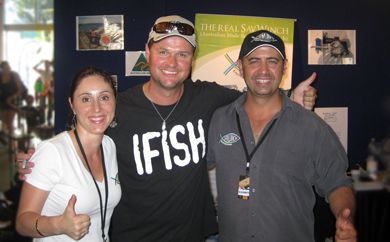 Eleni and Nick from Savwinch with IFish's Paul Worsteling