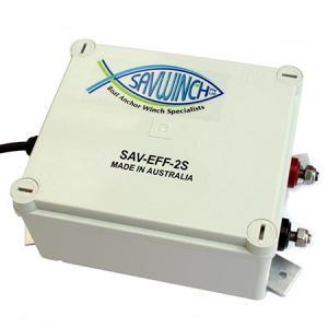 This is a photo of a Savwinch electronic fast fall box with 2 speed fixed speed option